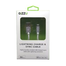 GIZZU Lightning 2m Braided Cable White